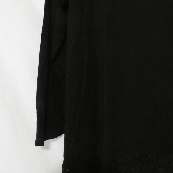 GEORGE | 1X | Classic Black Long Sleeve Top | Scoop Neck | Lace Bottom Trim - Picture 6 of 16